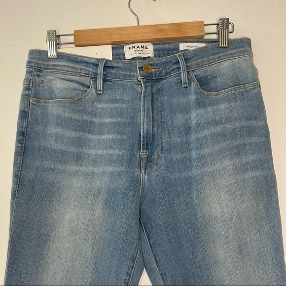 FRAME Le High Skinny Shredded Raw Hem Eling Jeans - Picture 5 of 9